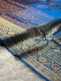Shade of Blue and Gold Mashru Tanhui Banarasi Saree