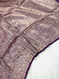 Purple Pure Banarasi Silk Saree – Meenakari Brocade Jaal | Authentic Banaras