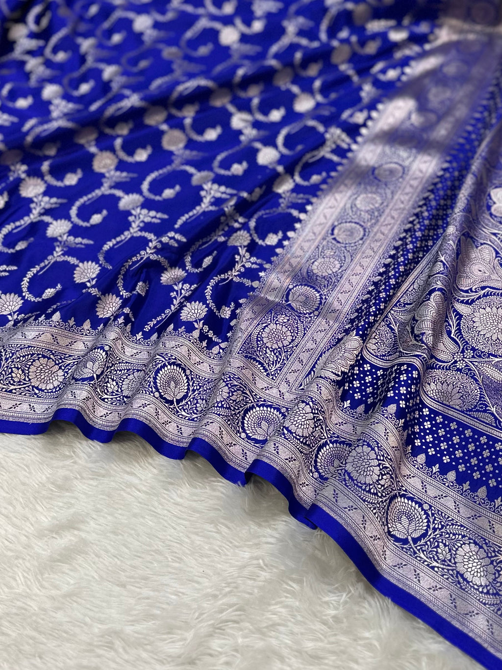 Royal Blue Mashru Silk Banarasi Saree