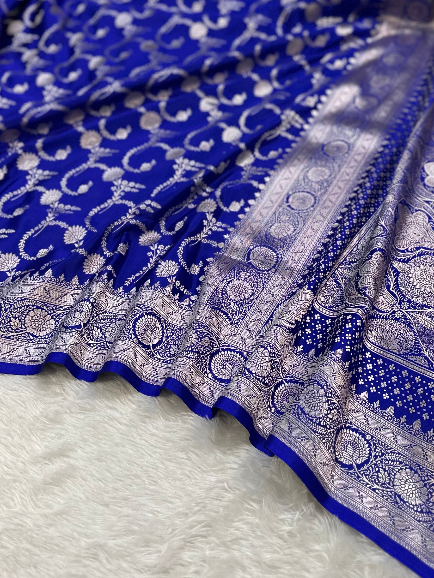 Royal Blue Mashru Silk Banarasi Saree