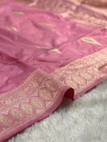 Baby Pink Pure Katan Kadua Banarasi Saree