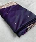 Banarasi Purple with Gold Buti Mashru Silk Saree with Grand Pallu