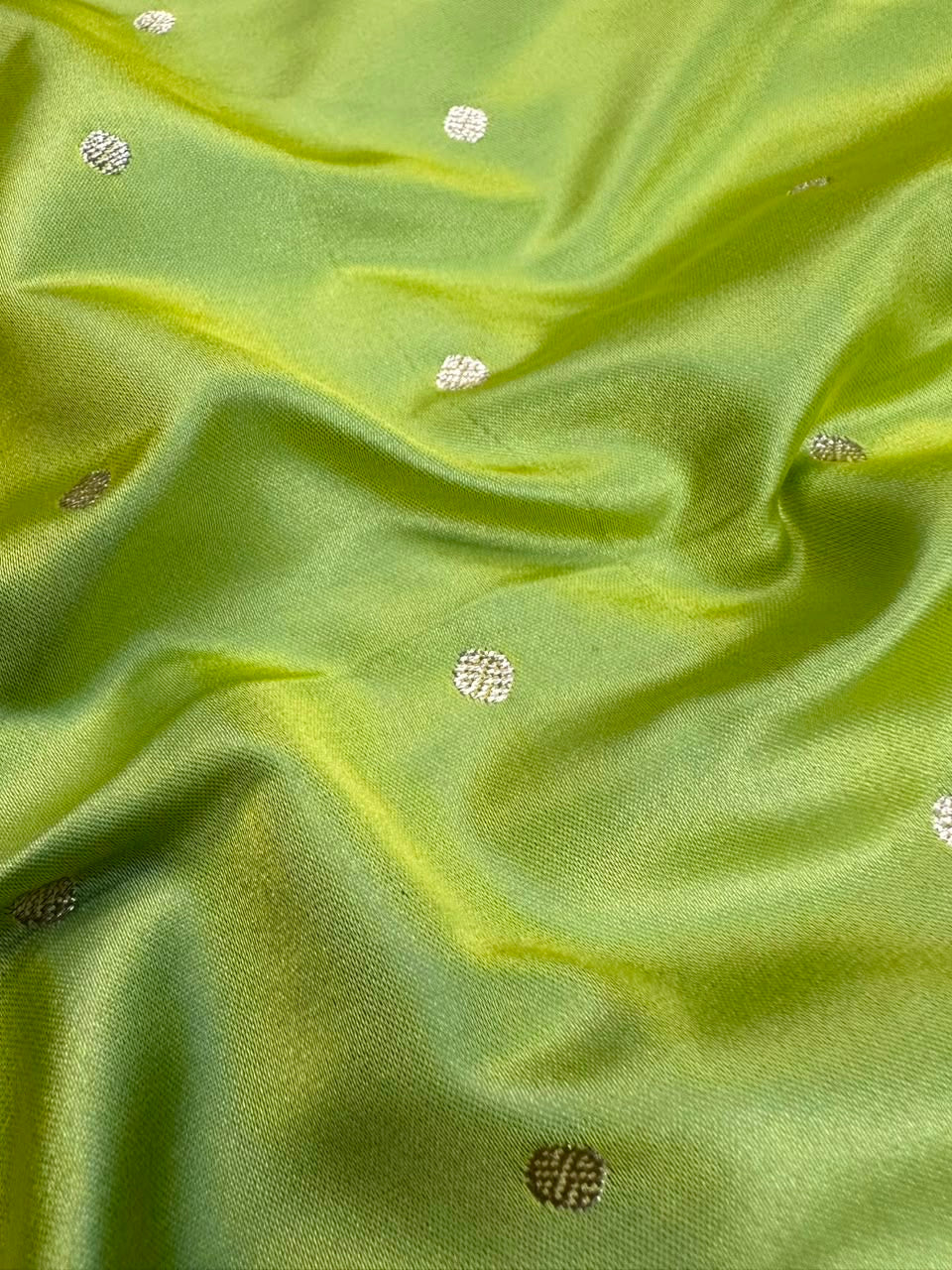 Apple Green Mashru Silk Buti Banarasi saree