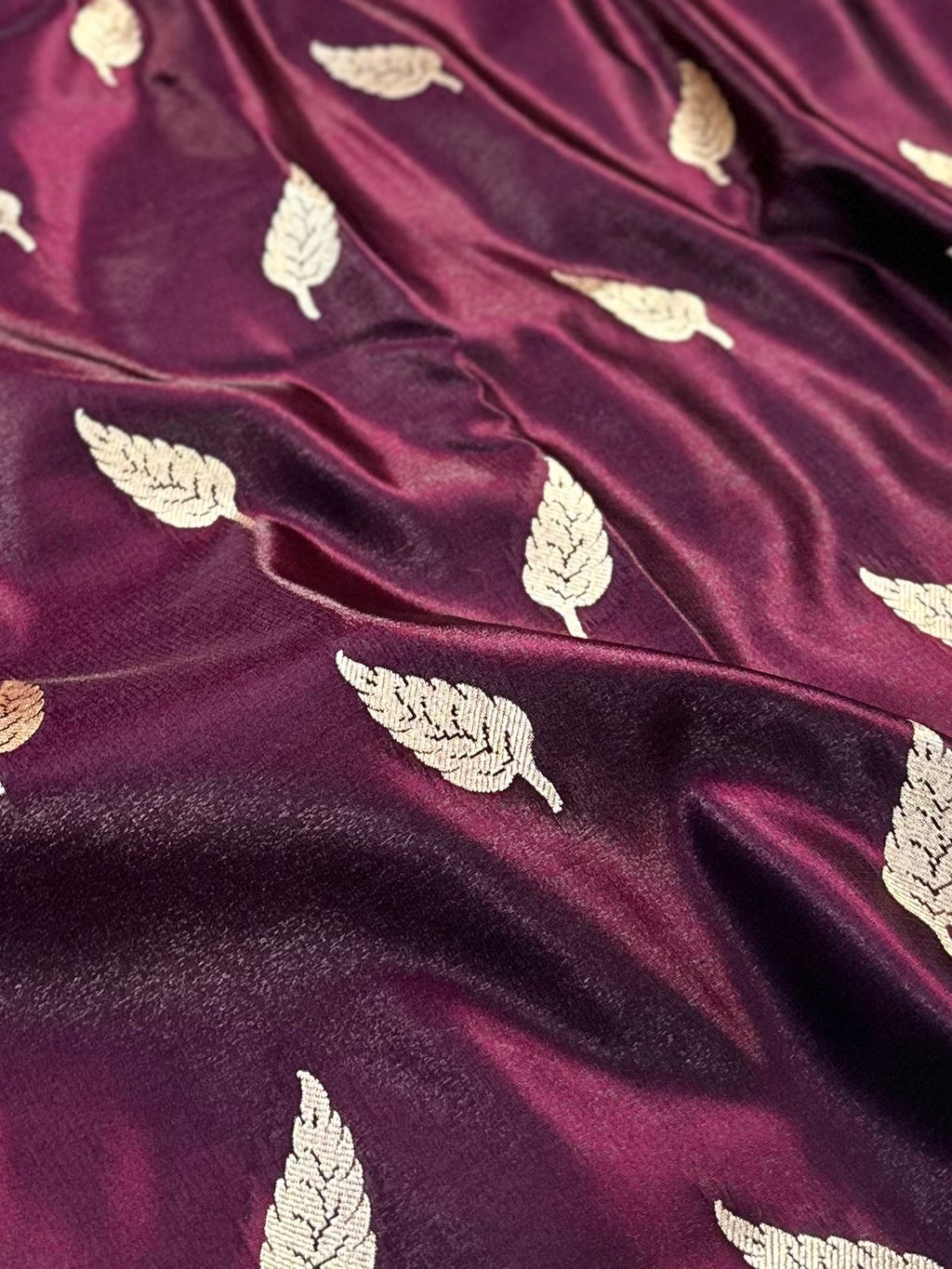 Deep Mroon Booti Satin Silk Saree