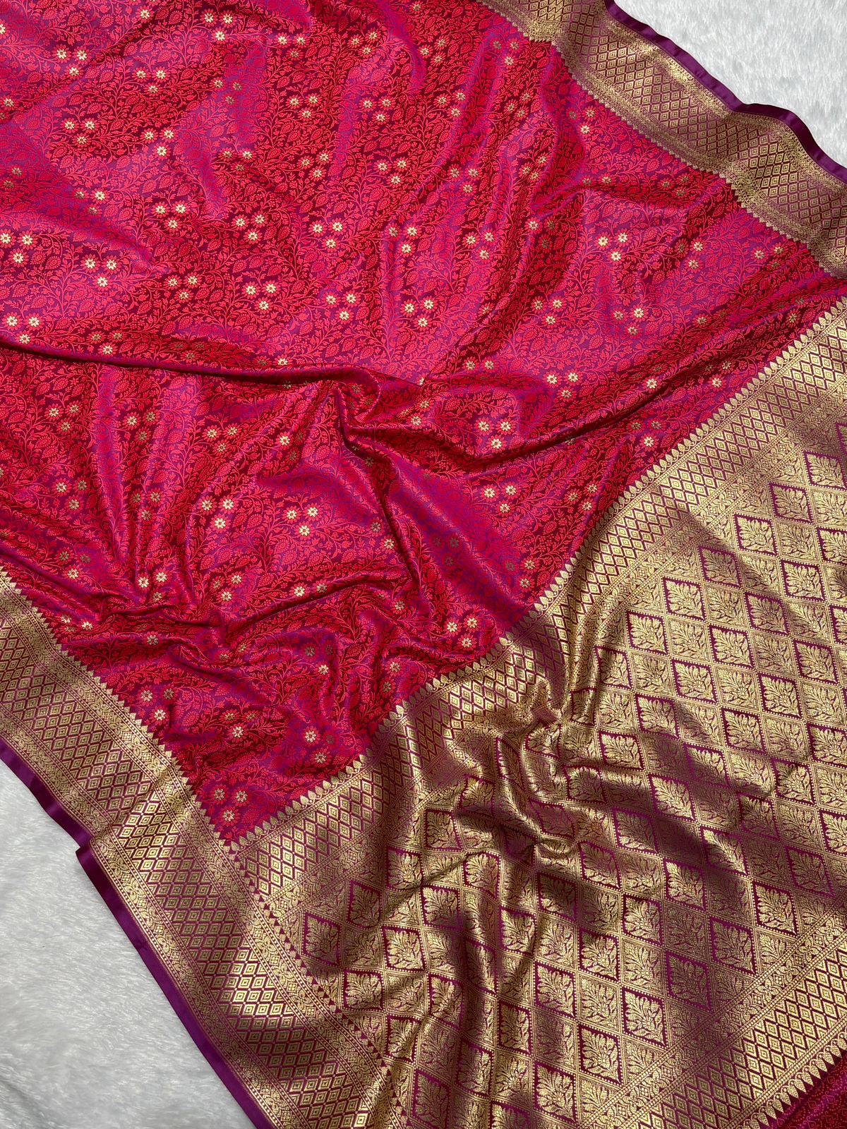 Pink Shades Tanchui Motif Mashru Silk Saree