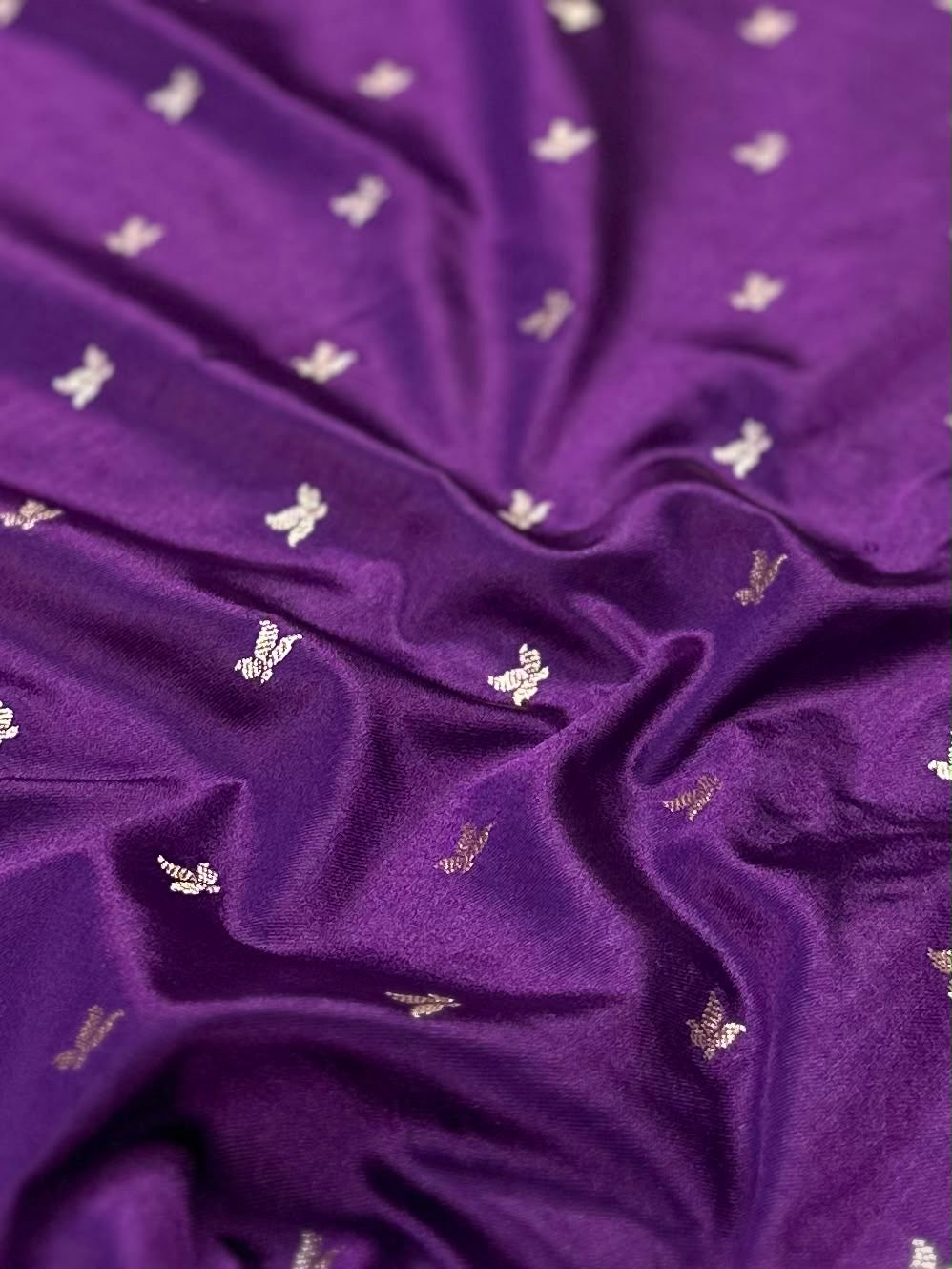 Purple Buti Mashru Silk Banarasi Saree