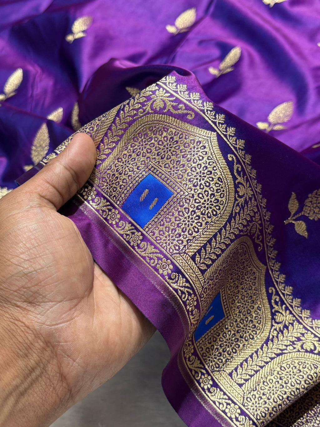 Mashru Banarasi Silk Saree in Buta with Meena Border