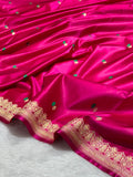 Bright Pink Dot Buta Mashru Silk Banarasi Saree