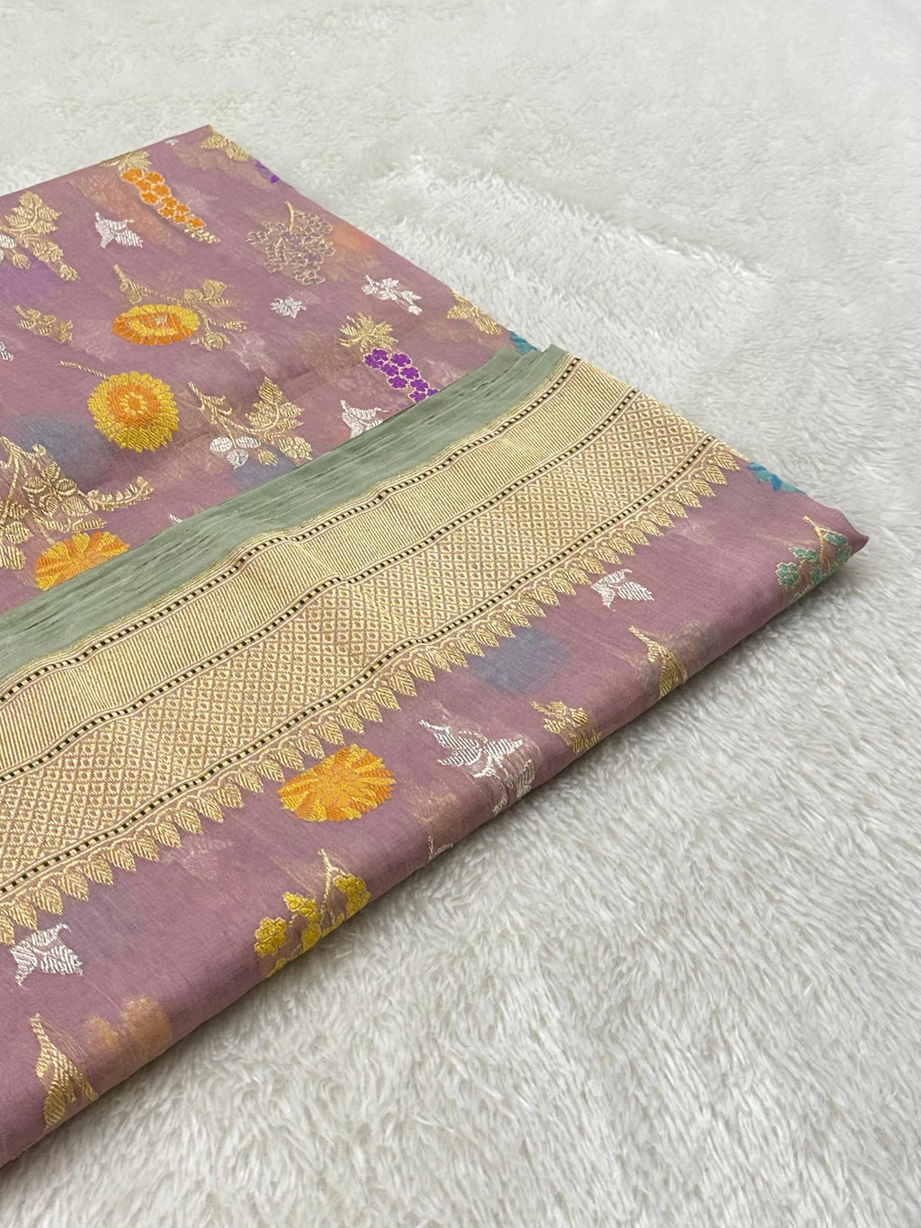 Classic Pure Banarasi Kora Organza Silk Kadua Weave Saree