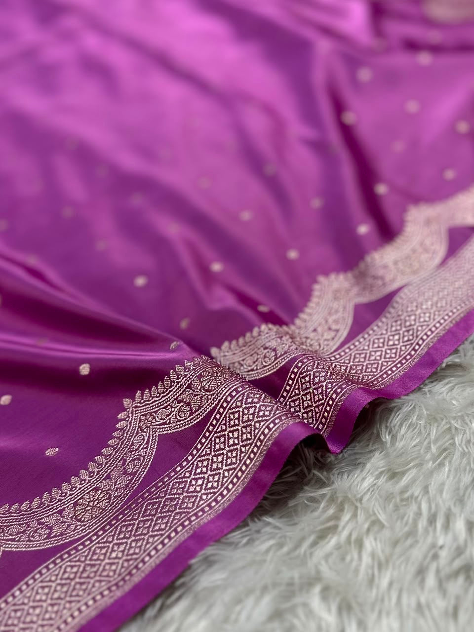 Magenta Purple Mashru Silk Banarasi Saree