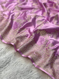 Lavender Mashru Silk Zari Jaal with Banarasi Border Saree