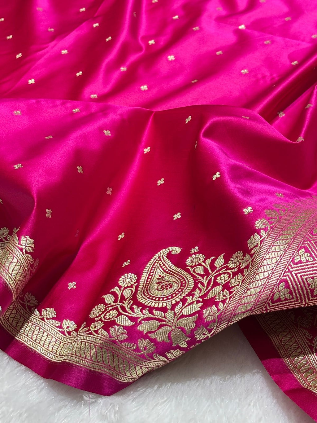 Rani Pink Mashru Silk Banarasi Saree