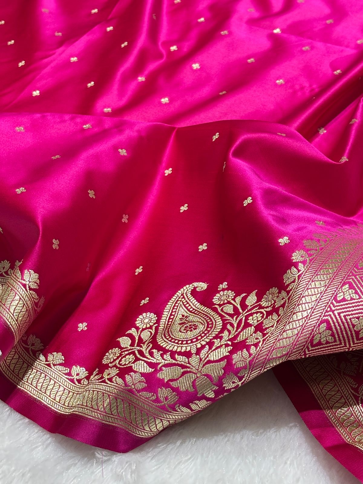 Rani Pink Mashru Silk Banarasi Saree