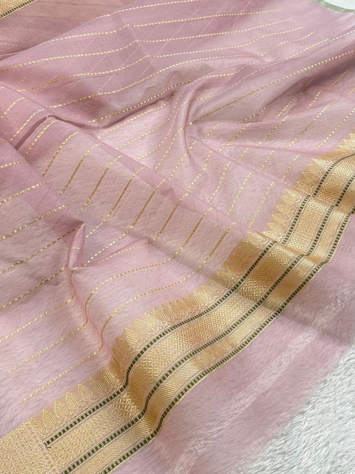 Classic Pure Banarasi Kora Organza Silk Kadua Weave Saree