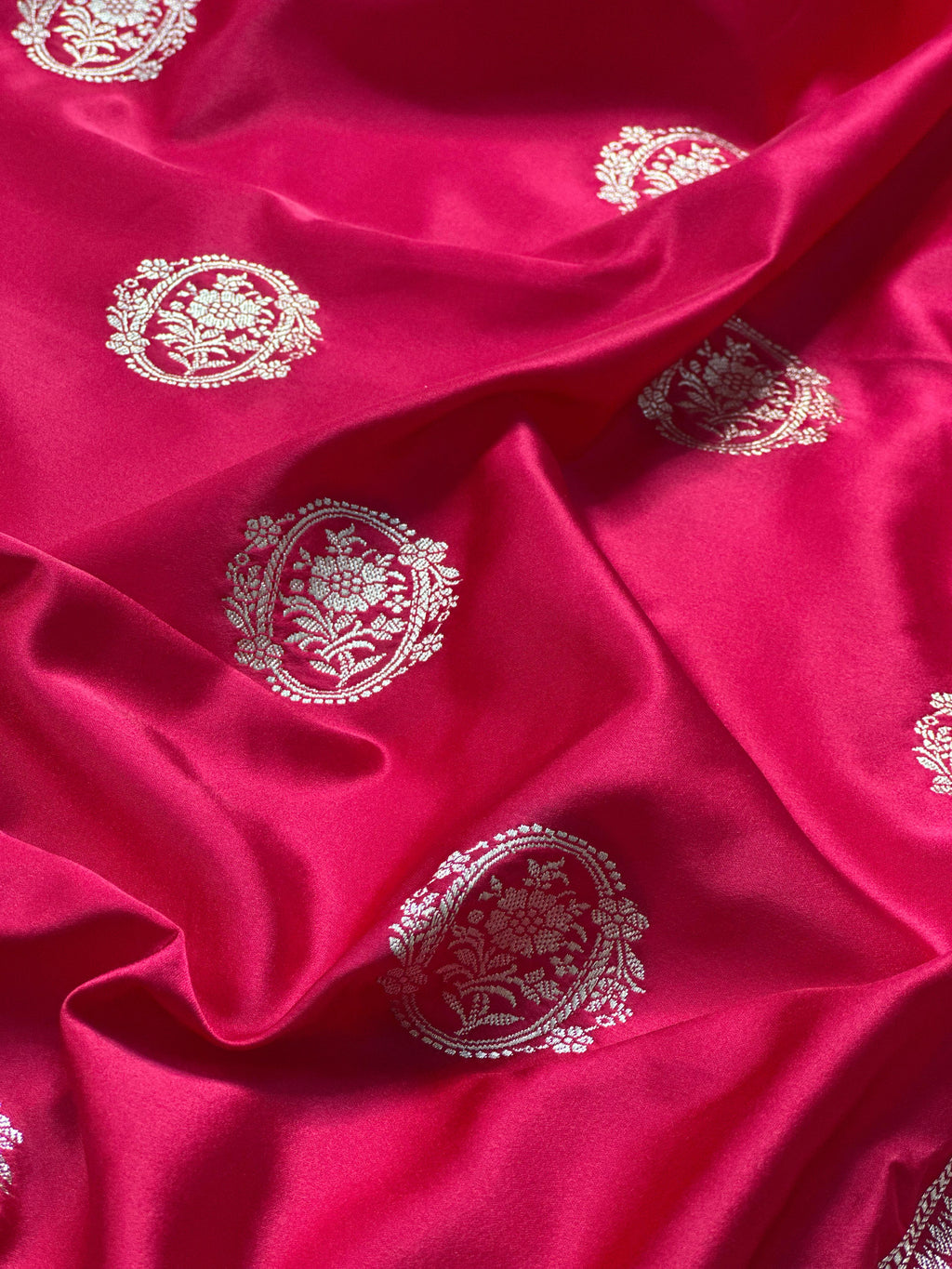 Rani Pink Mashru Silk Banarasi Saree Woven with Golden Zari