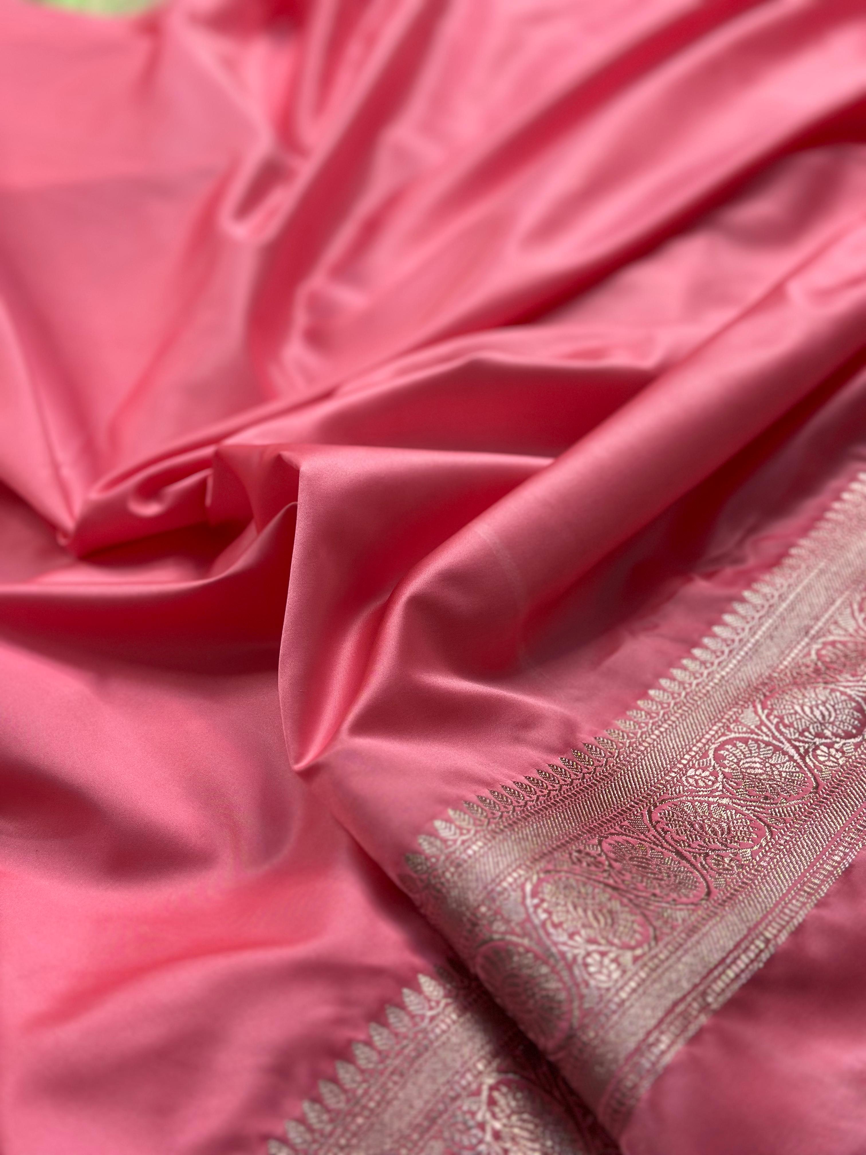 Rangkaat Mashru Silk Banarasi Saree Woven with Golden Zari