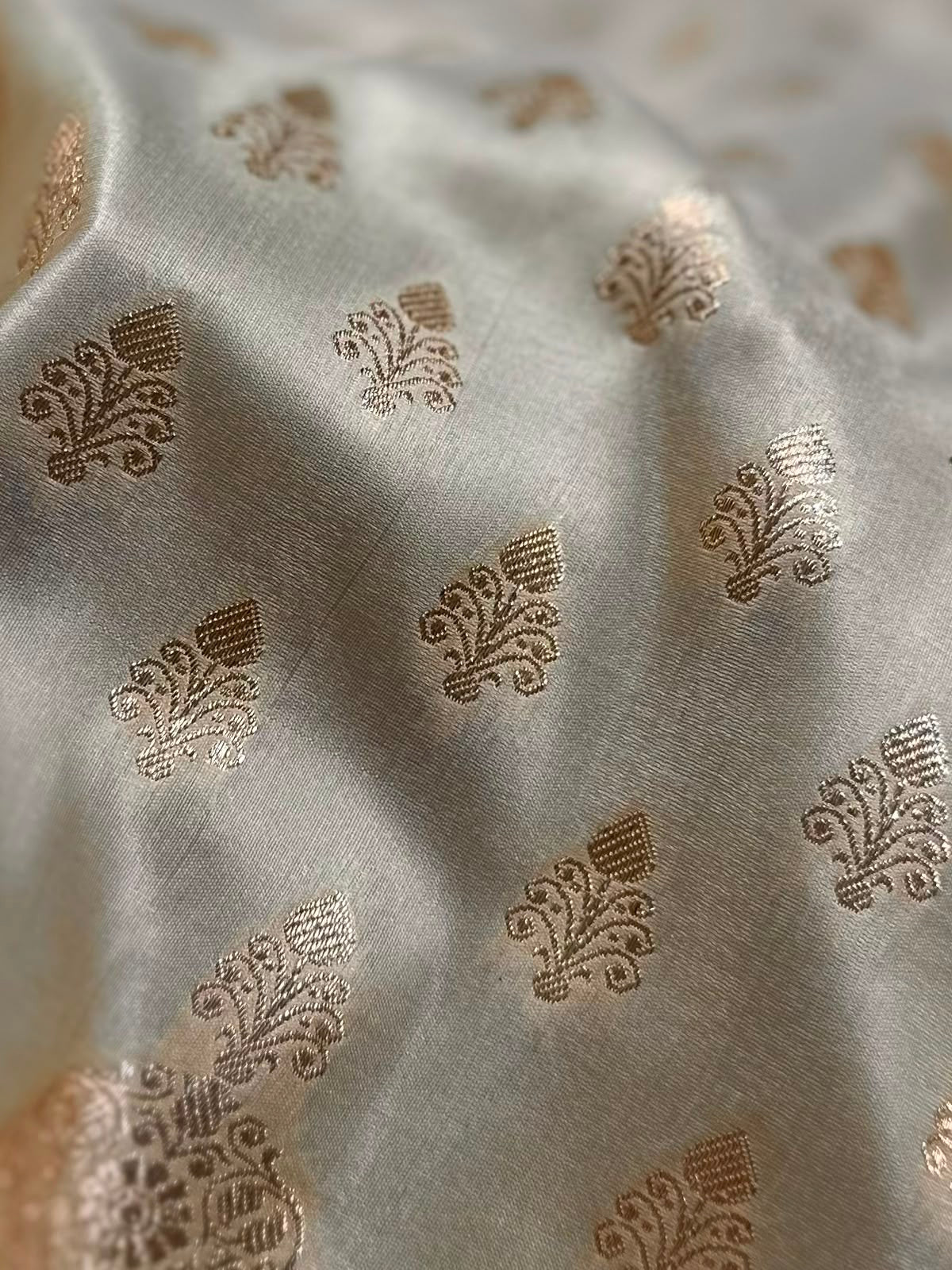 Beige Color Satin Silk Banarasi Saree