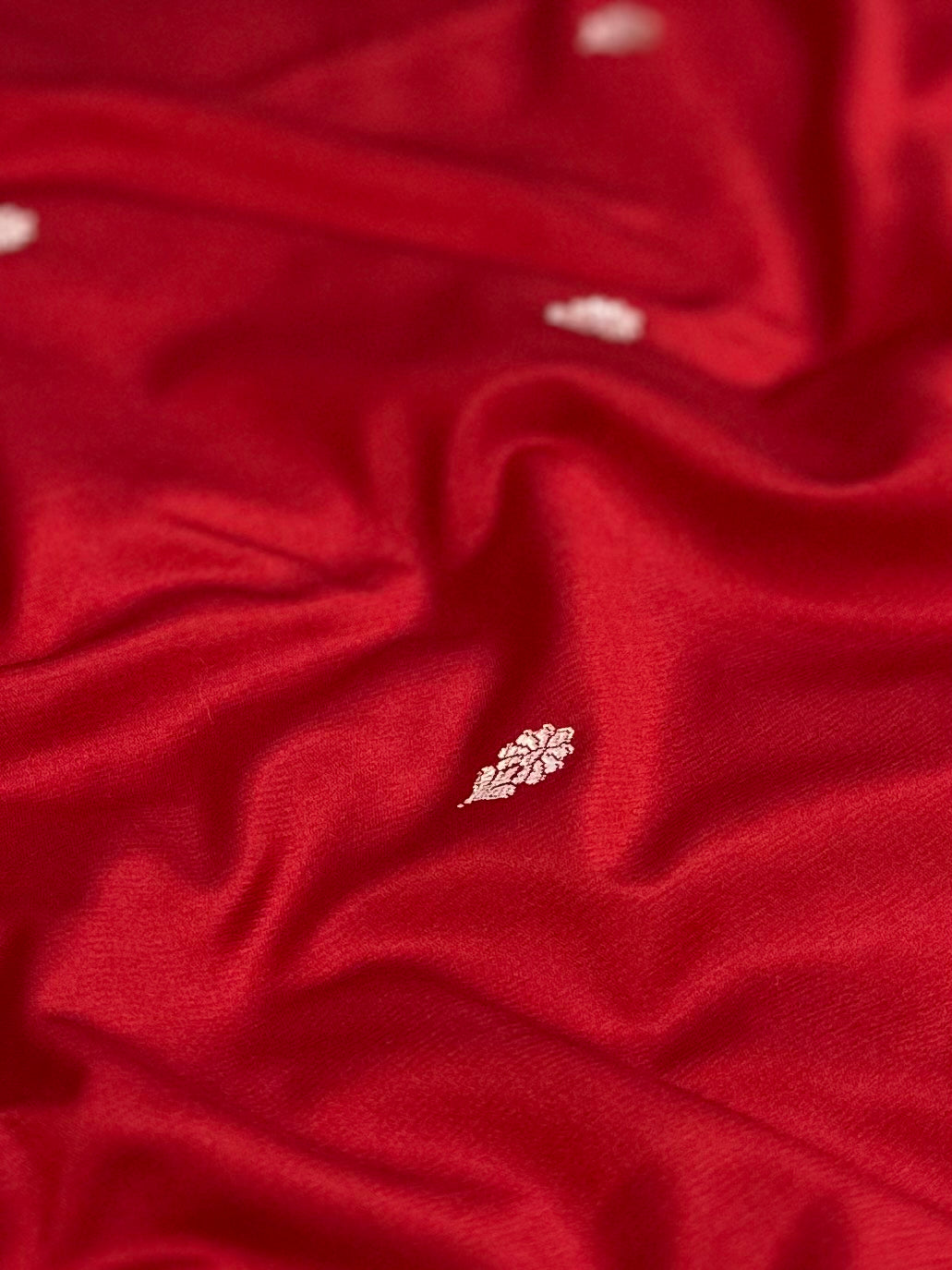 Bridal Red Mashru SilkBanarasi Saree in Buta pattern