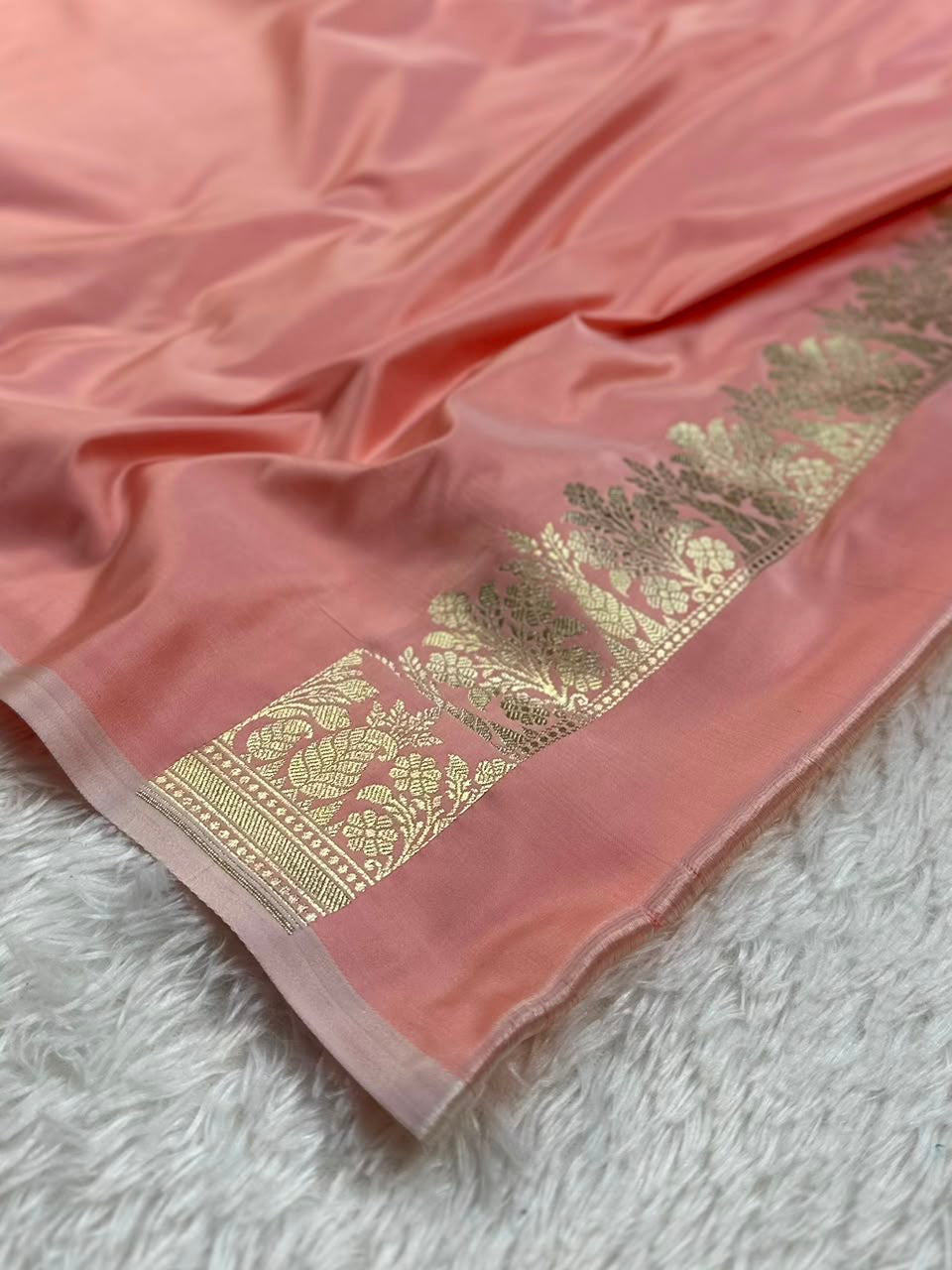 Dusty Pink Mashru Silk Banarasi Saree