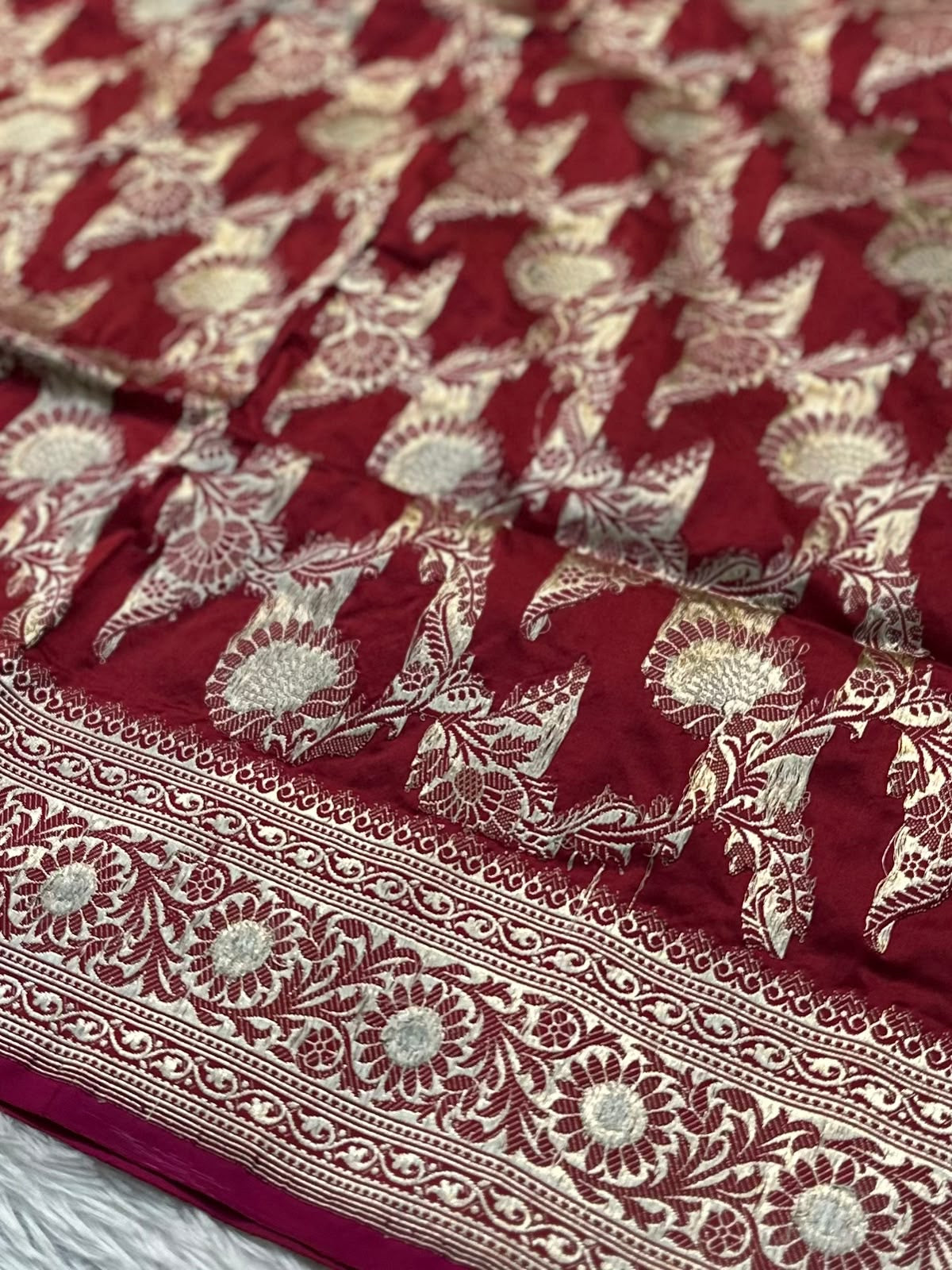 Bridal Handwoven Pure Katan Silk Kadua Weaved Banarasi Saree