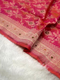 Dual Pink Pure Banarasi Silk Saree – Meenakari Jaal | Authentic Banaras