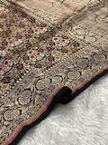 Black Pure Banarasi Silk Saree – Meenakari Brocade Jaal | Authentic Banaras