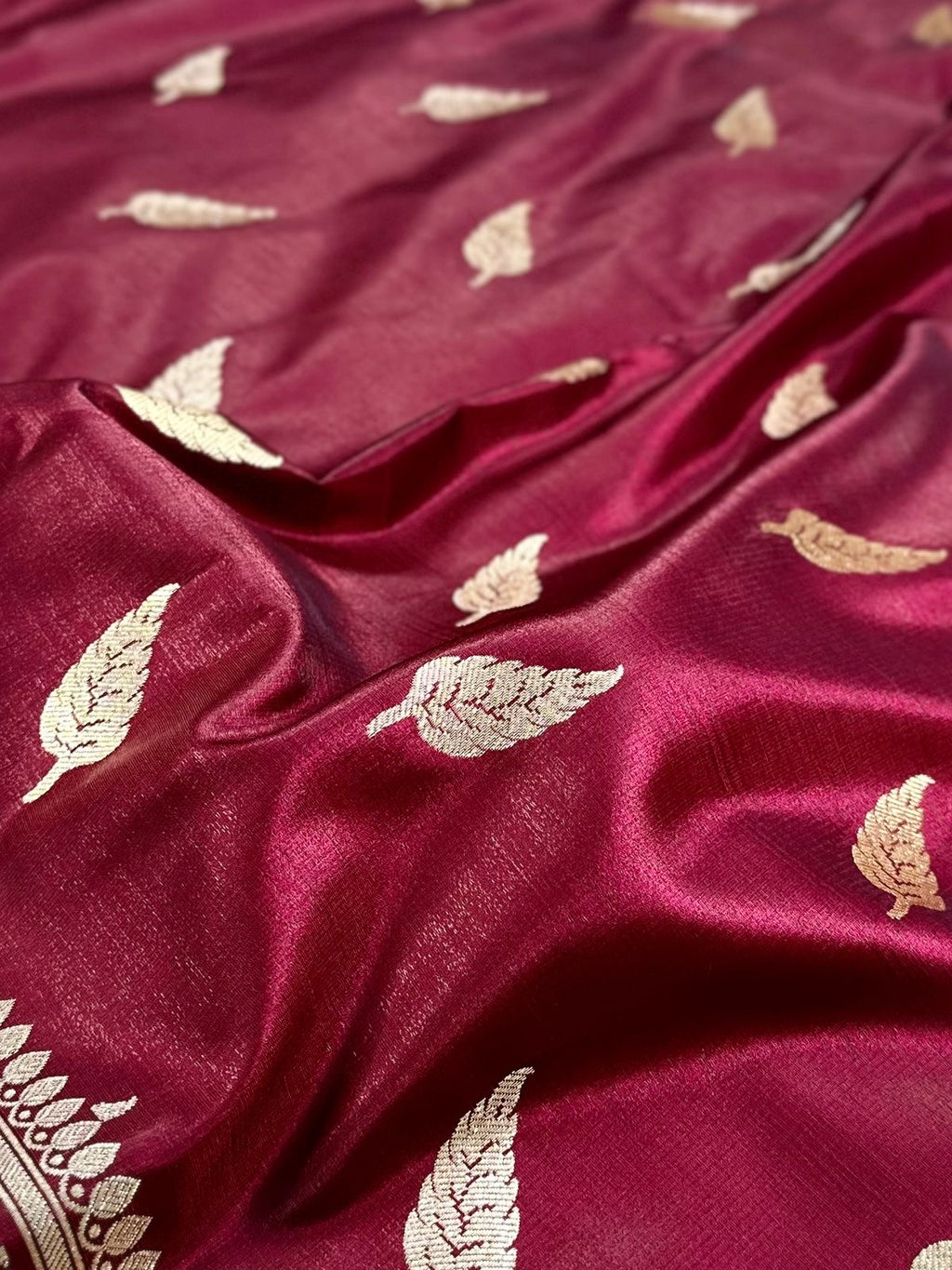Maroon Booti Satin Silk Saree