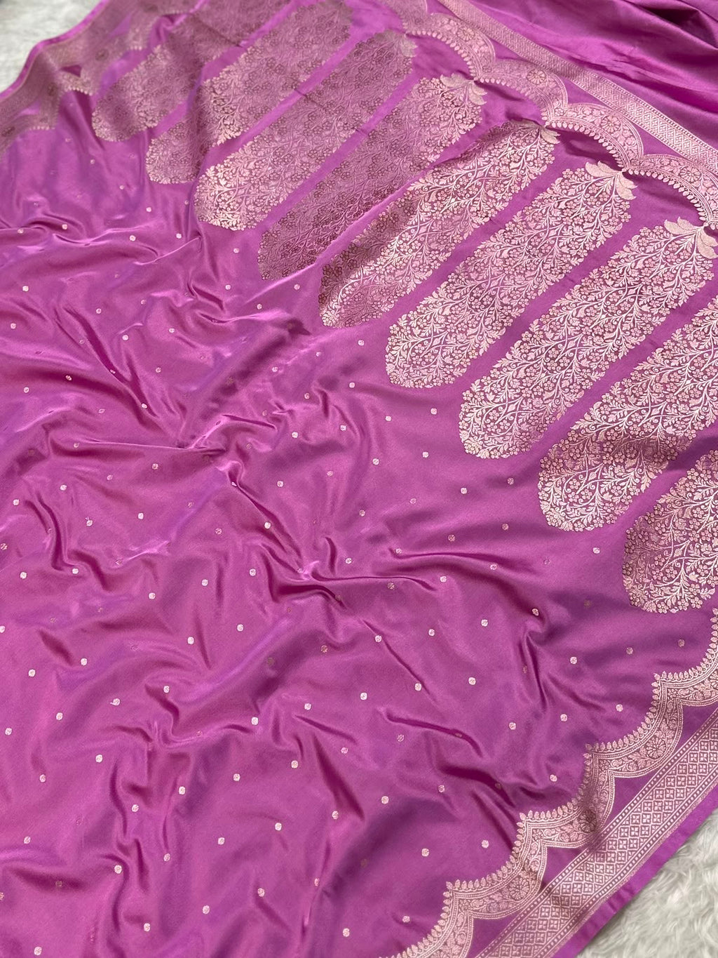Magenta Purple Mashru Silk Banarasi Saree