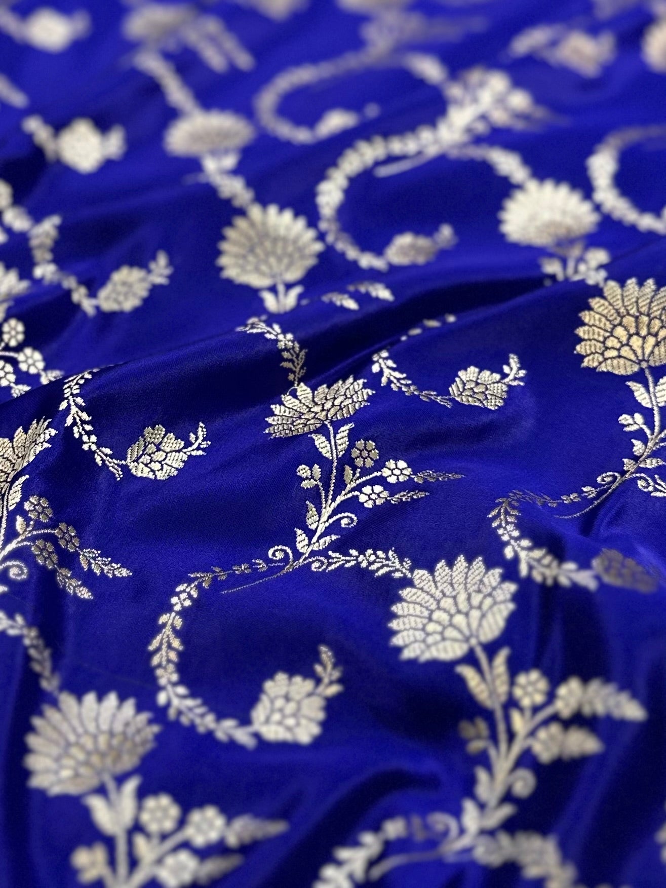 Royal Blue Mashru Silk Banarasi Saree
