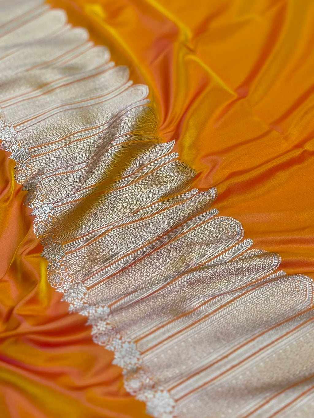 Mustard Yellow Mashru Silk In Mehrab Body