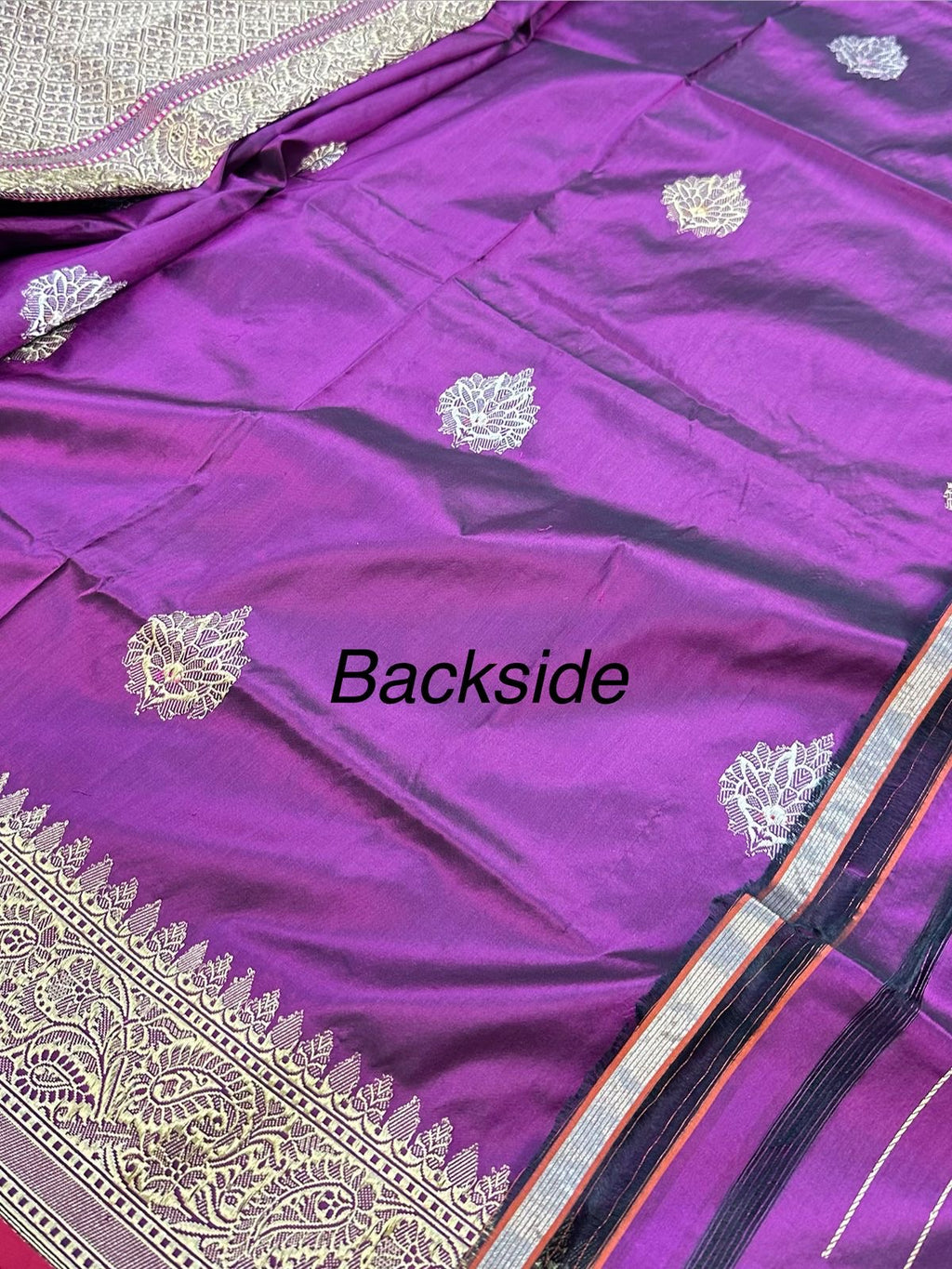 Purple Handwoven Vintage Pure Banarasi Katan Silk Saree – Kadua Weave, Pure Katan Silk