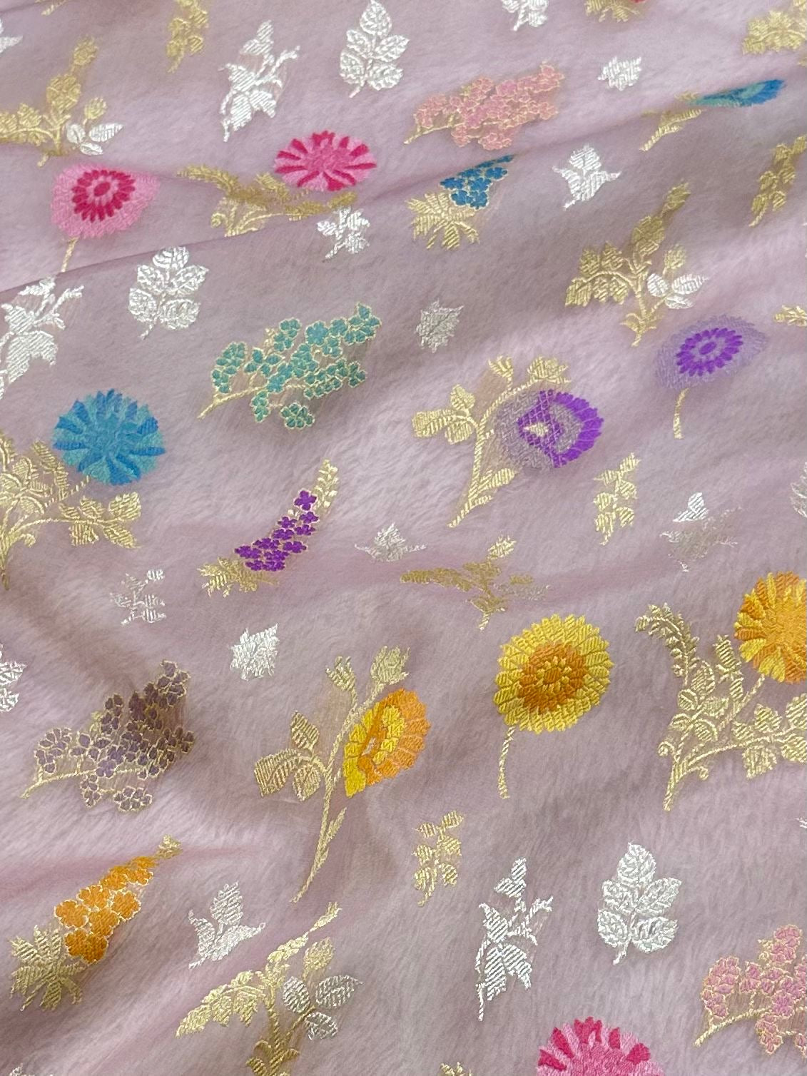 Classic Pure Banarasi Kora Organza Silk Kadua Weave Saree