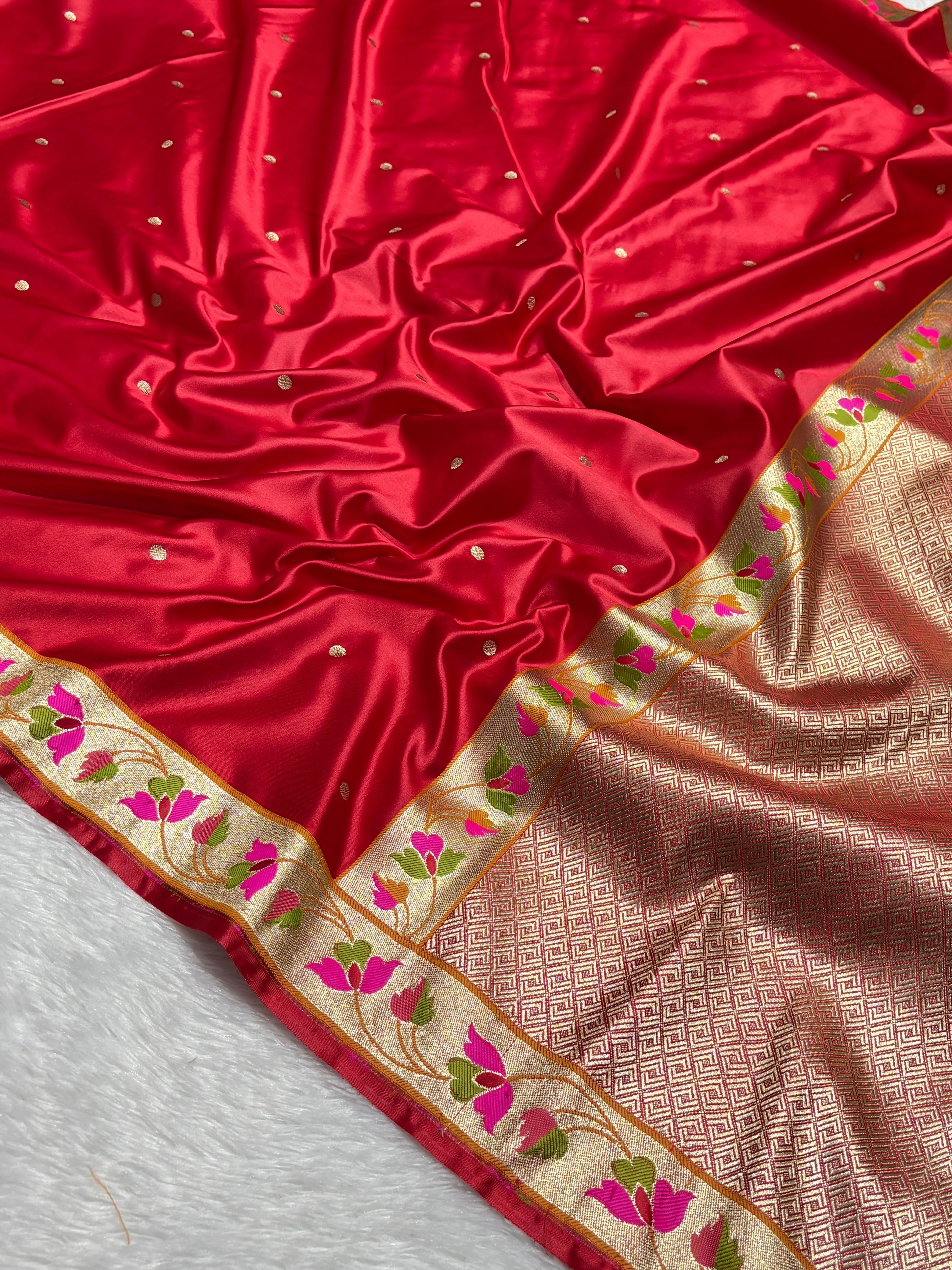 Paithani Meena Border Mashru Silk Banarasi Saree
