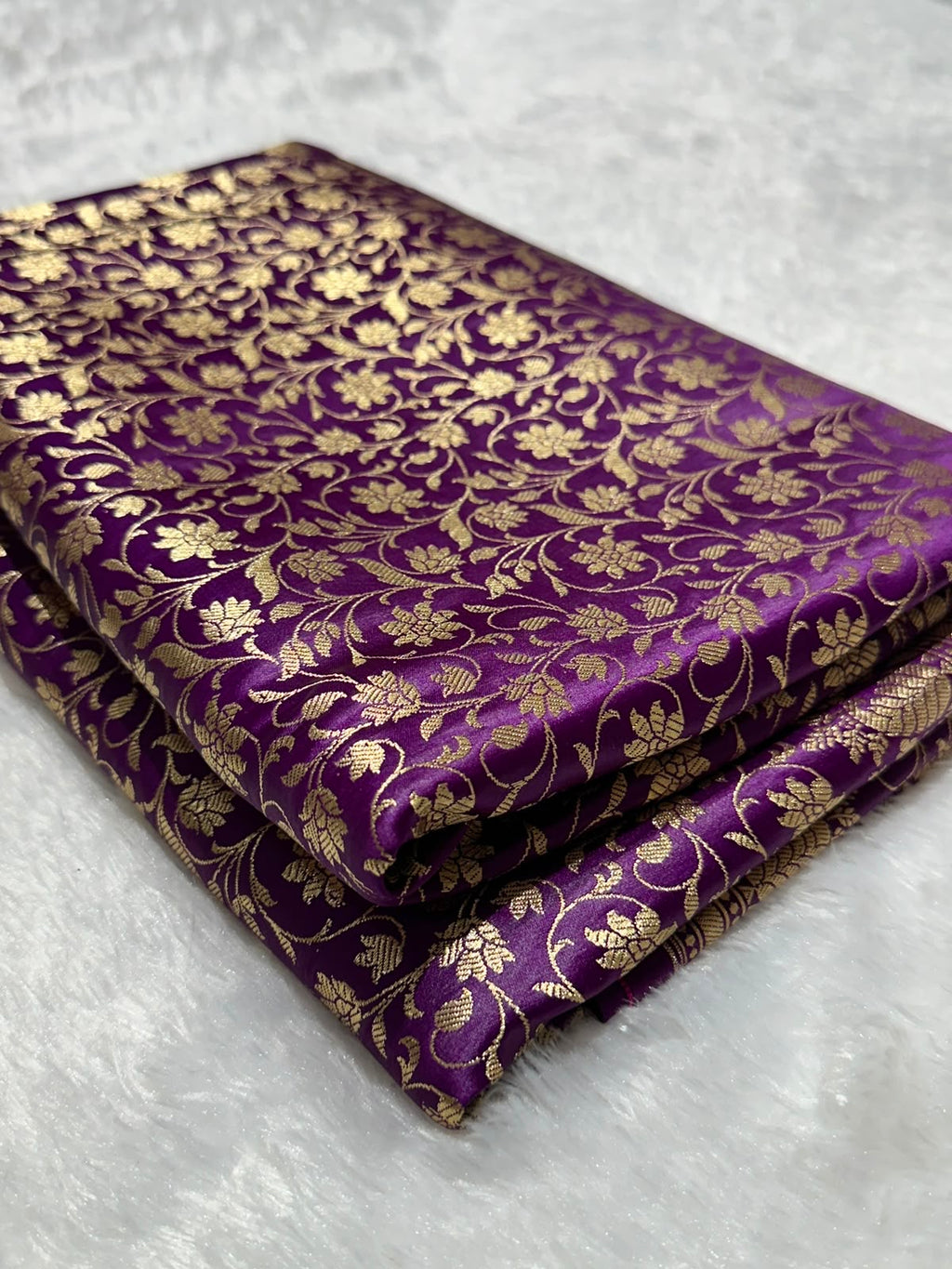Mashru Banarasi Silk Saree in Purple Floral Brocade