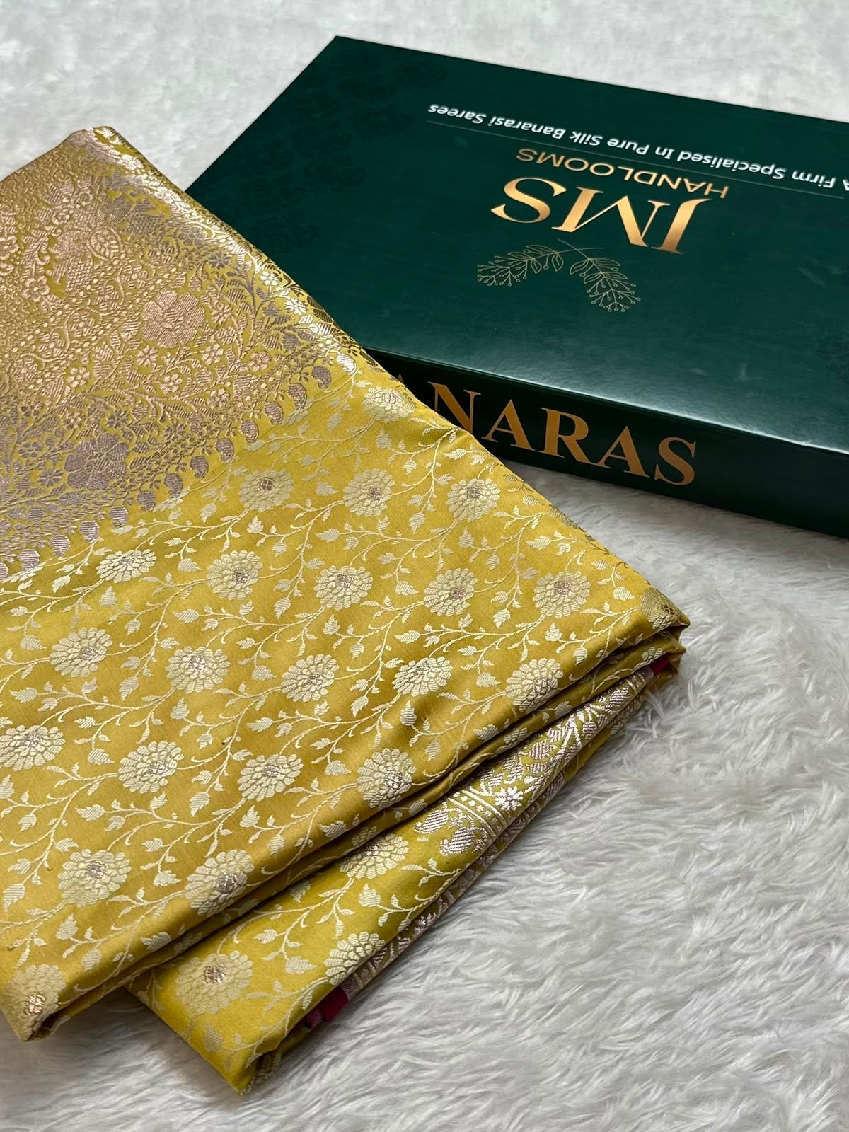 Mashru Silk Tanchui Based In Lemon Color