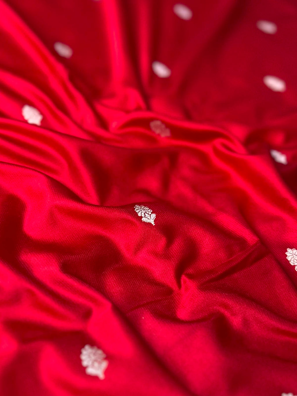Bridal Red Buta Mashru Silk Banarasi Saree