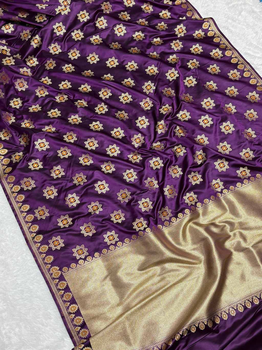 Rangoli Meena Buta Mashru Silk Banarasi Saree