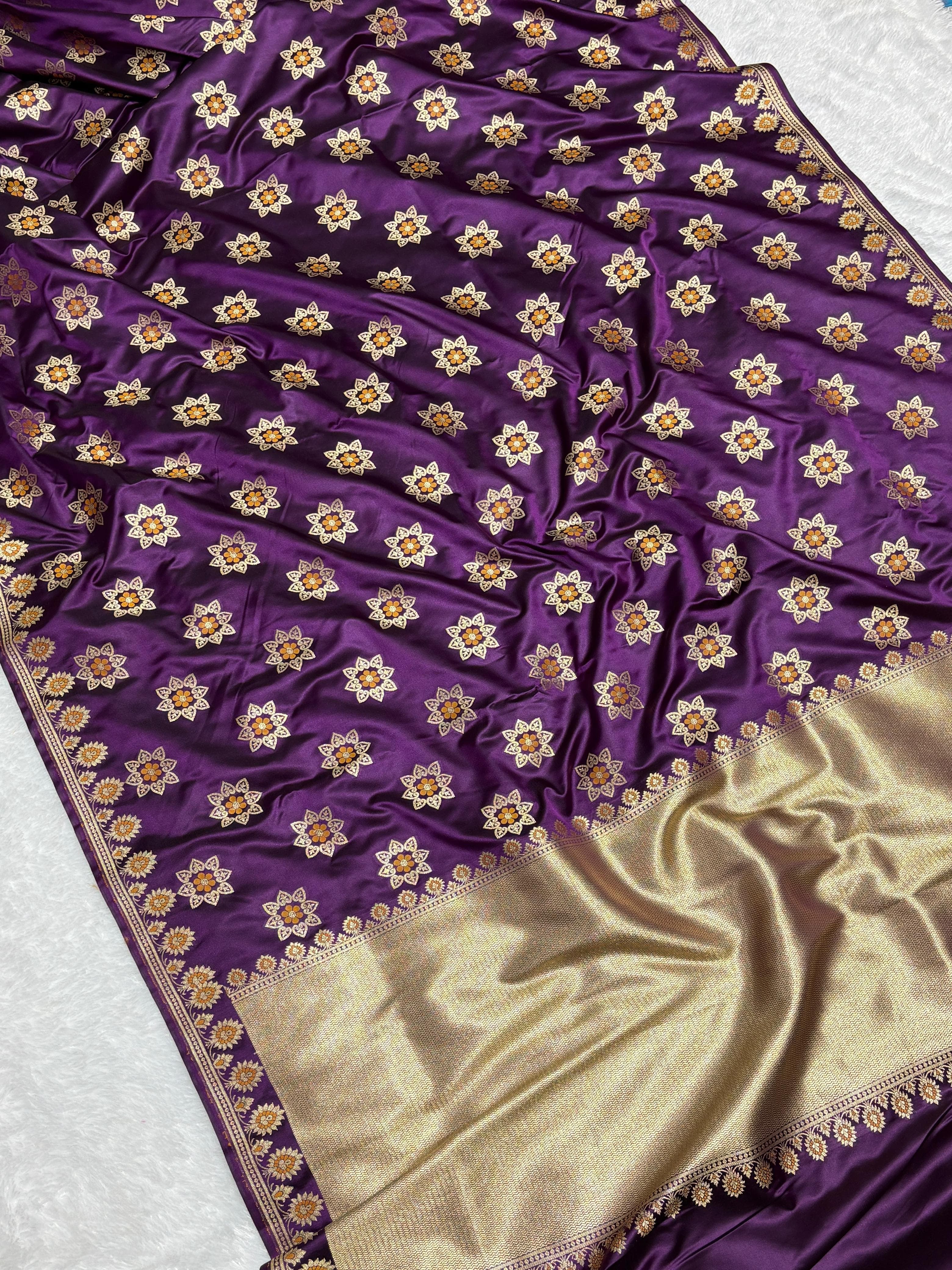Rangoli Meena Buta Mashru Silk Banarasi Saree