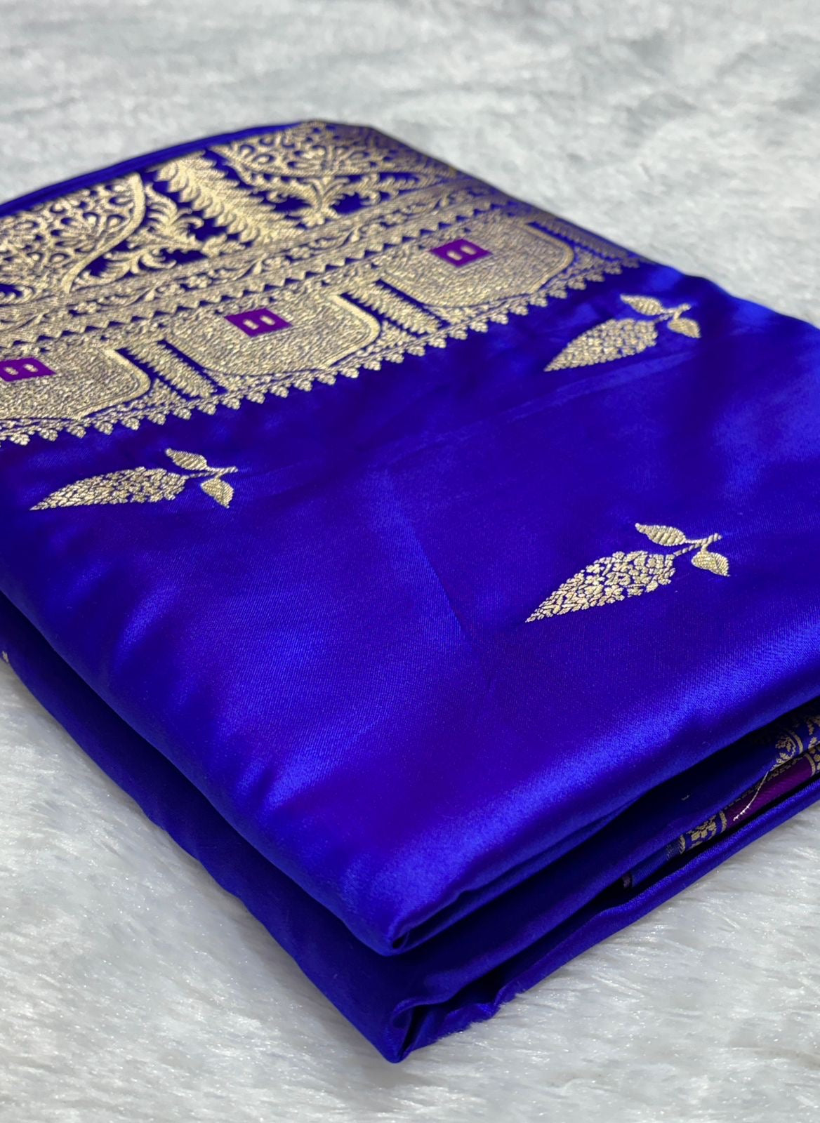 Mashru Banarasi Silk Saree in Buta with Meena Border