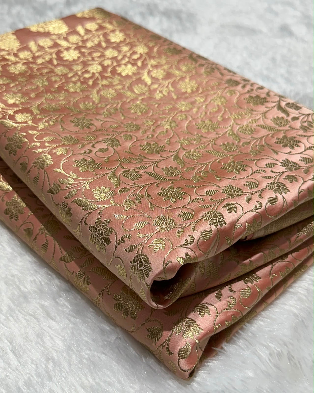 Mashru Banarasi Silk Saree in Beige Floral Brocade