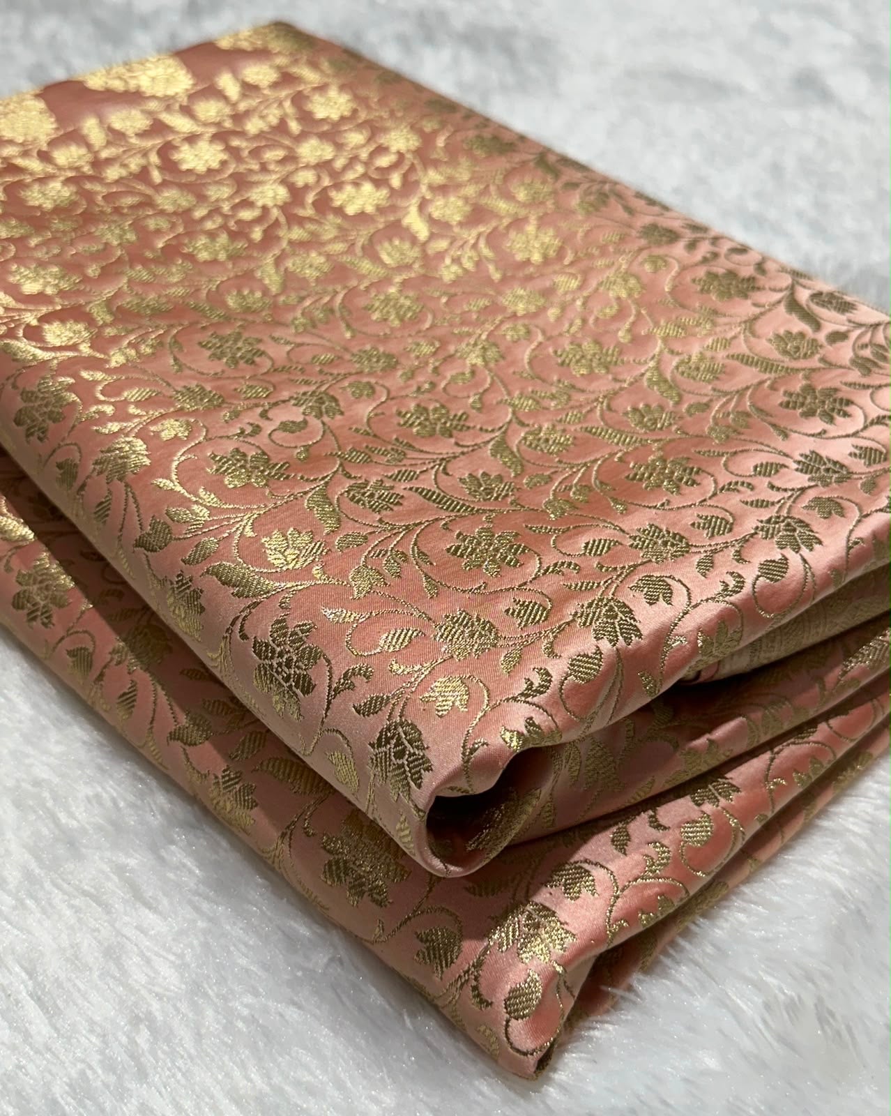 Mashru Banarasi Silk Saree in Beige Floral Brocade
