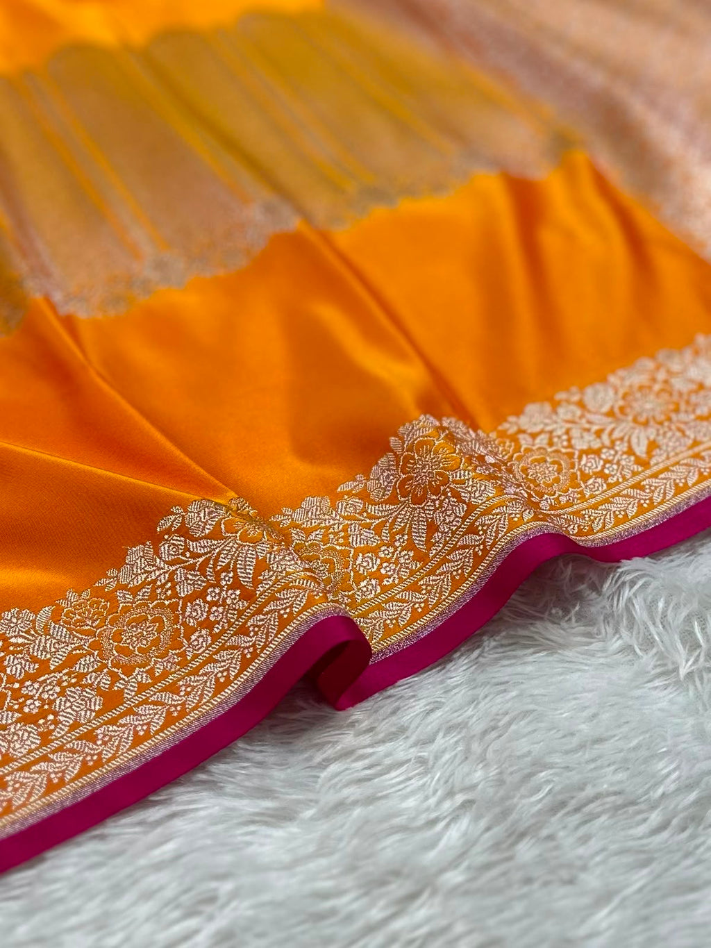 Mustard Yellow Mashru Silk In Mehrab Body