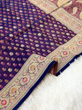 Jamawar Meenedar Buti Satin Katan Silk Banarasi Saree