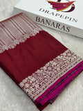 Maroon Color Mashru Silk Banarasi Saree
