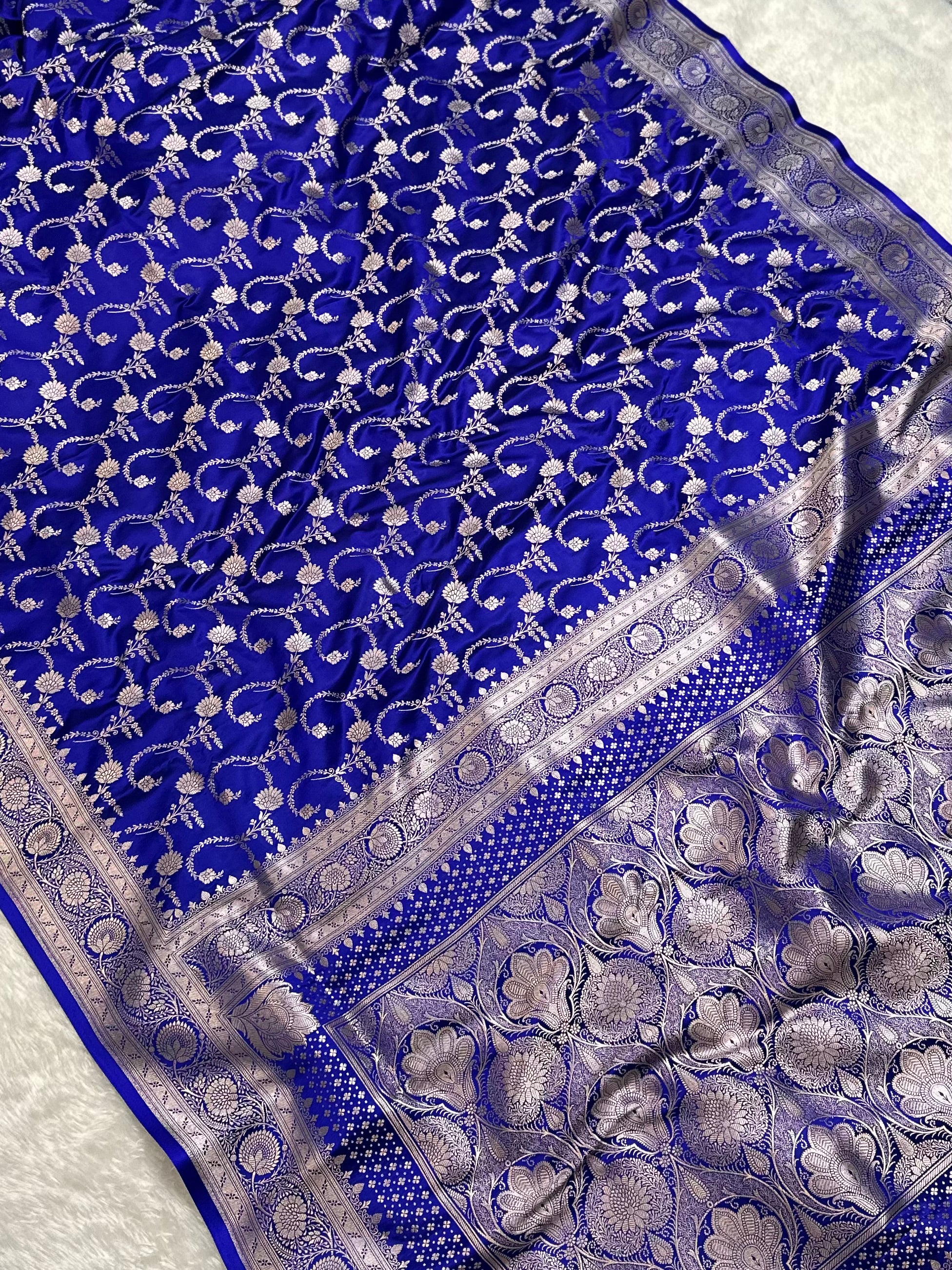 Royal Blue Mashru Silk Banarasi Saree
