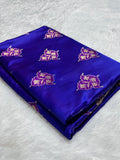 Royal Blue with Gold and Pink floral patterns Mashru SIlk Banarasi Saree