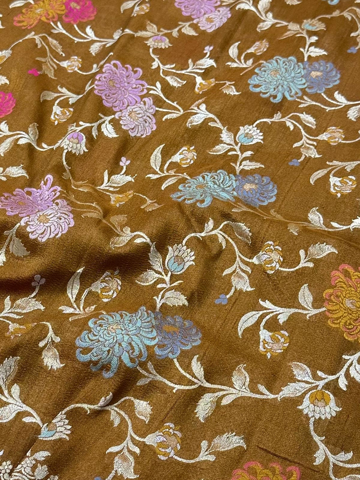 Pure Desi Tussar Meenakari Jangla Pattern