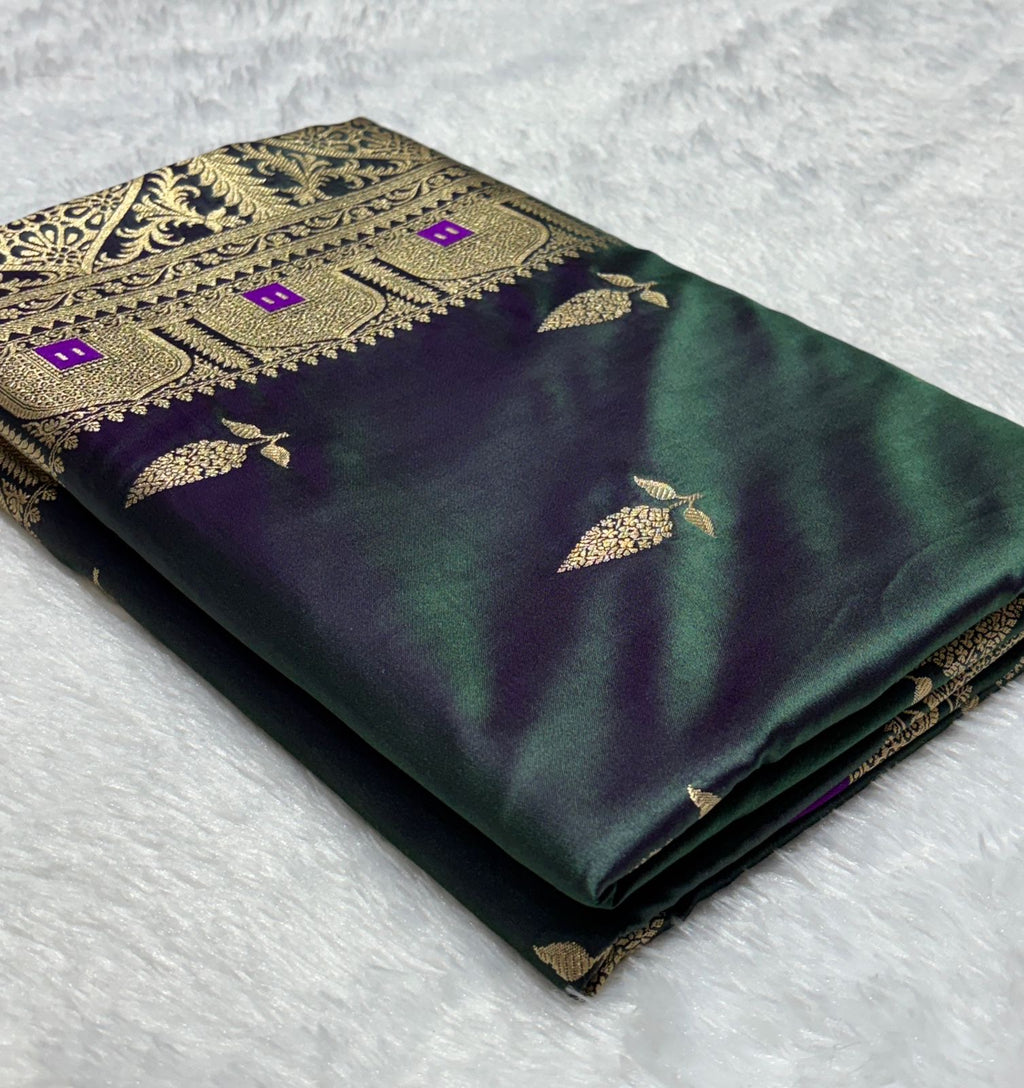 Mashru Banarasi Silk Saree in Buta with Meena Border