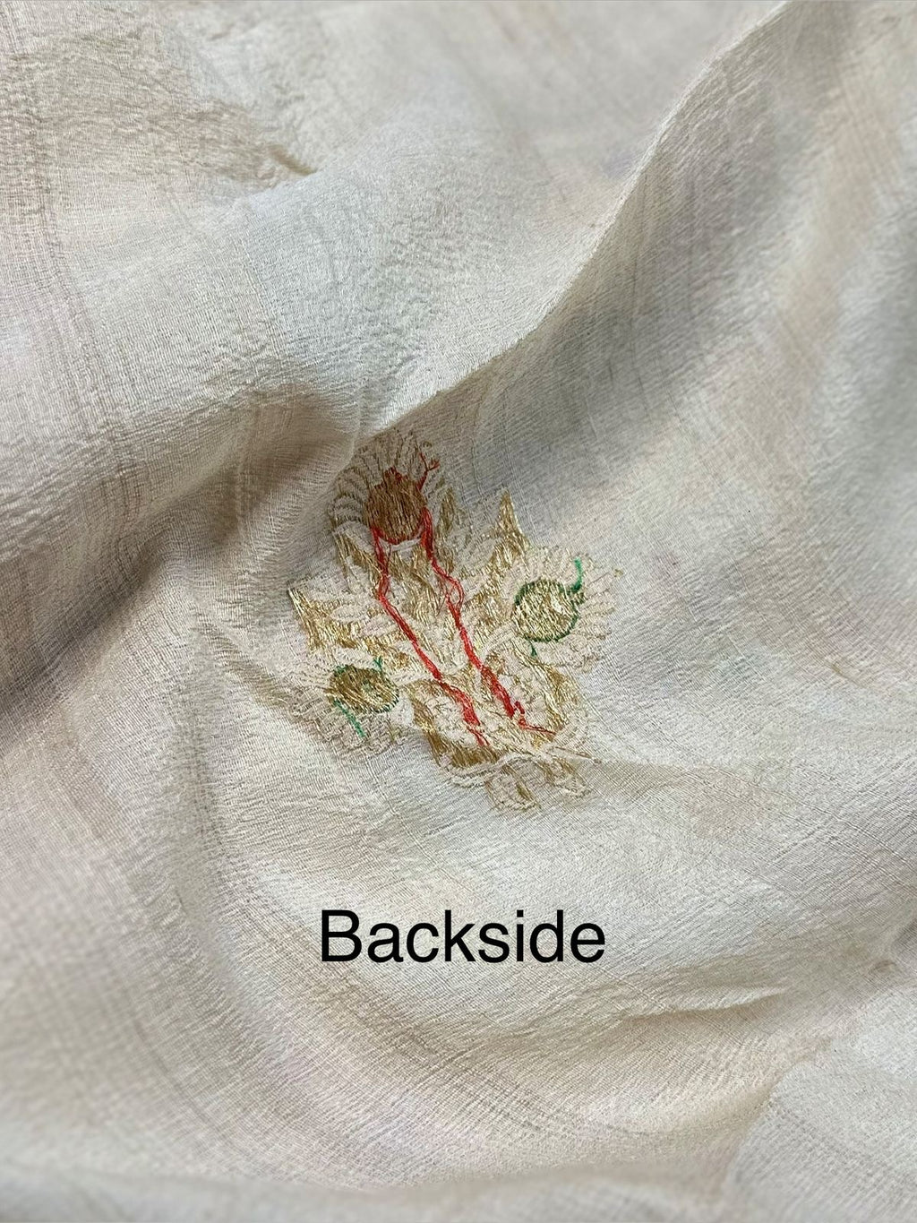 Beige Pure Desi Tussar Kadua Weaved Banarasi Saree