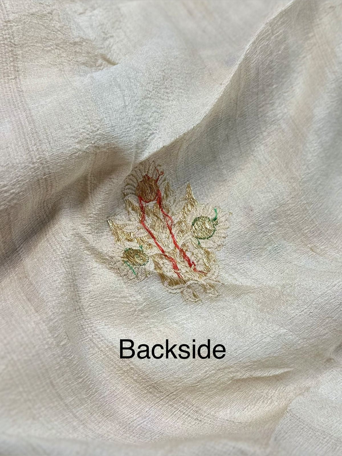 Beige Pure Desi Tussar Kadua Weaved Banarasi Saree